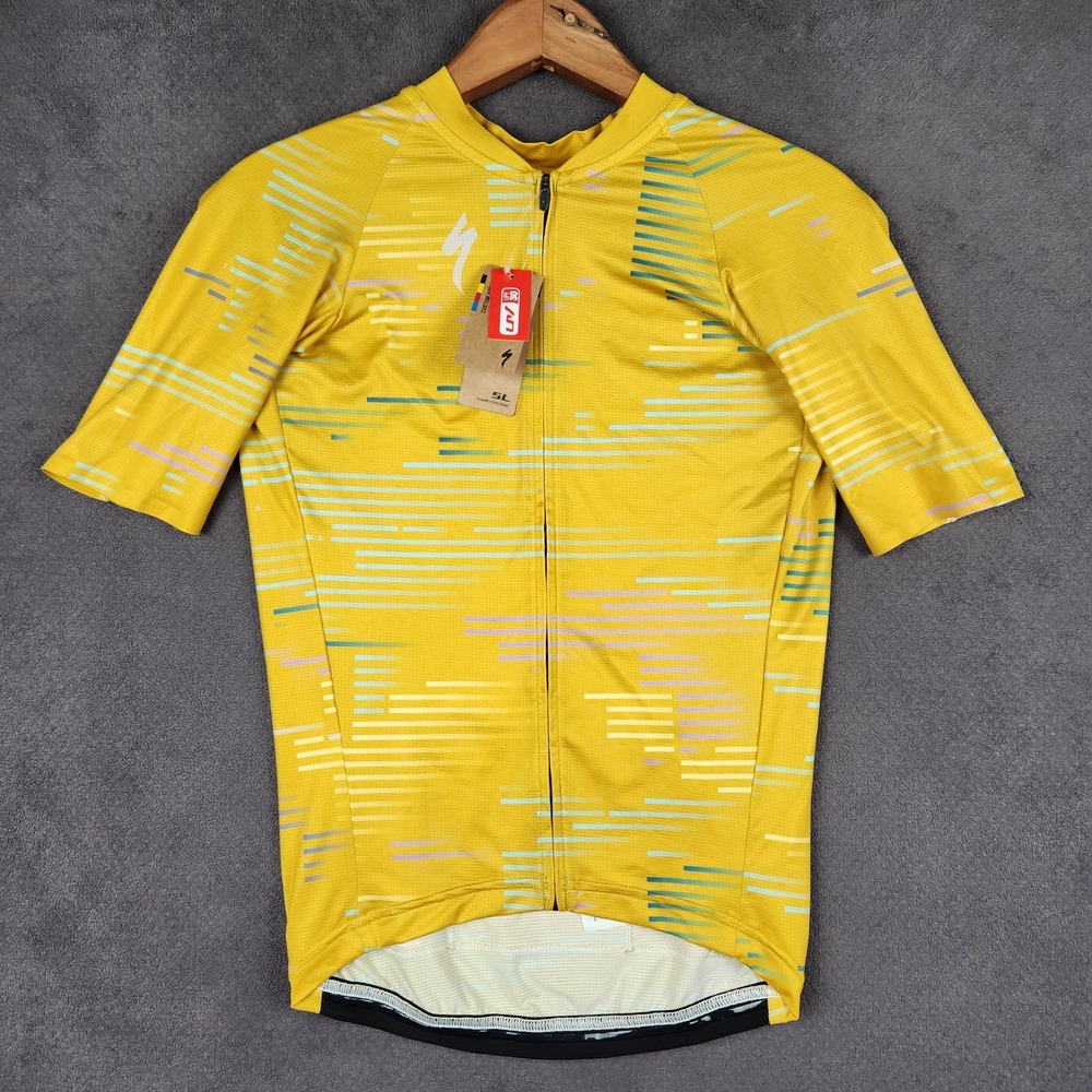 Specialized SL Air Jersey Mens Small Yellow Slim Road Fit Short Sleeve Zip NEW